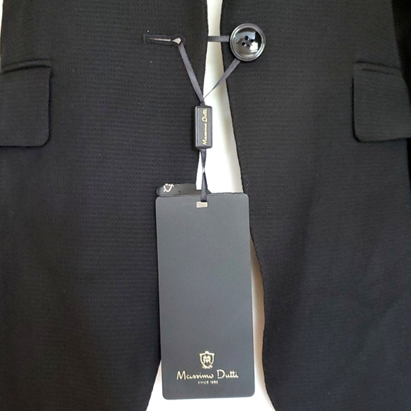 Massimo Dutti Black Textured Weave Suit Blazer - Picture 7 of 16